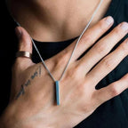 Cuboid Bar Pendant Necklace