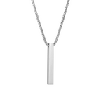 Cuboid Bar Pendant Necklace