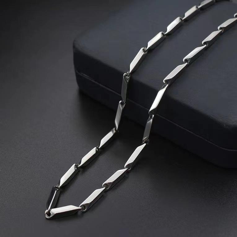 Cresn Anti-Tarnish Stainless Steel Rice Chain for Men and Boys (Silver)