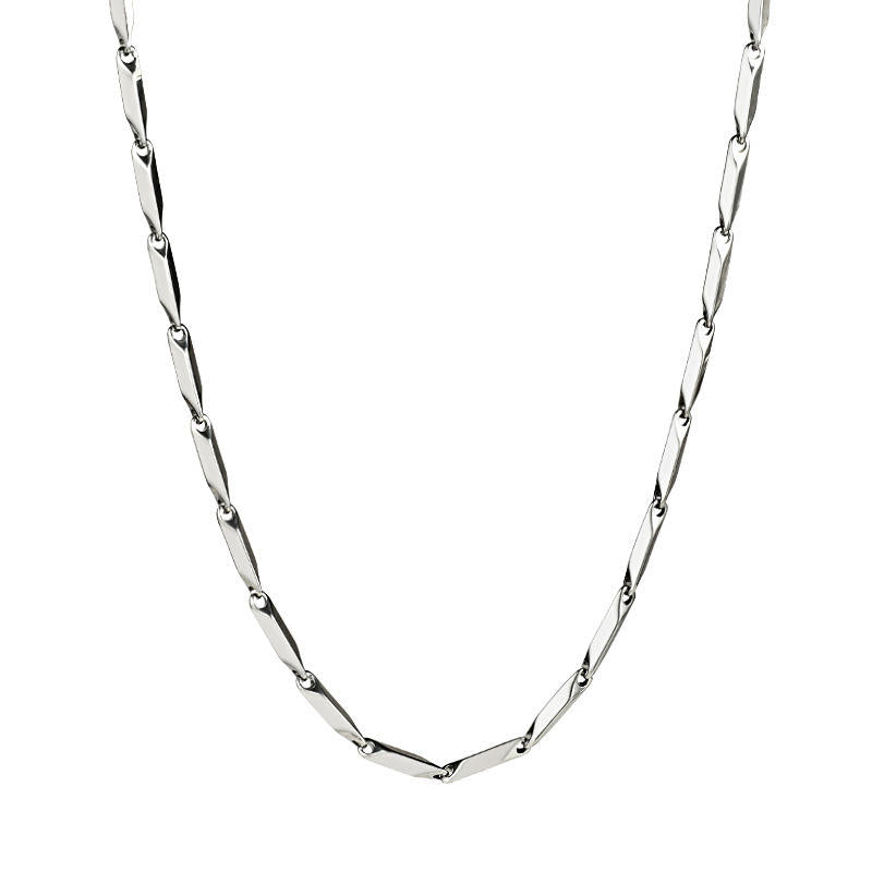 Cresn Anti-Tarnish Stainless Steel Rice Chain for Men and Boys (Silver)